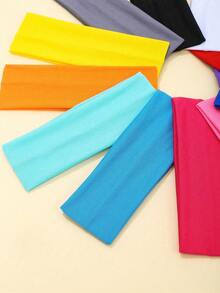 5pcs/Set Stretchy Sports Yoga Headbands, Pink Tone Sweatband Headscarf, Women Holiday Outfit Accessories, Elegant Scarf-Style Soft Headwrap For Autumn/Winter - Multicolor - View 1