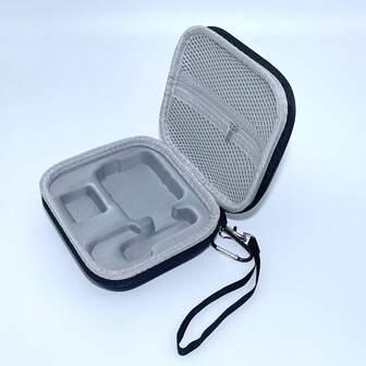 1pc Christmas Sports Camera Accessories Storage Bag/Box, Suitable For New Osmo Nano Action Camera And Accessories, Portable Hard Case Protective Box, Convenient, Good Storage Item, EVA Black Material, Gray Interior, Durable Storage Bag, With Hanging Strap, Carabiner, Breathable Separate Grid Bag, With Zipper, Great For Christmas Home Decor, Outdoor Christmas Decor, Christmas Gift, Small Christmas Gift, Ideal For Holiday Gifting