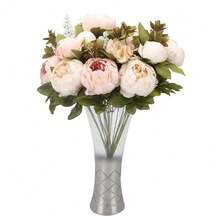 Duovlo Fake Flowers Vintage Artificial Peony Silk Flowers Wedding Home Decoration,Pack Of 1 (Light Pink),20.87*3.5,LightPink - LightPink - 查看 4