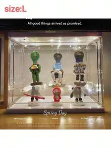 1件/套透明可叠放化妆品收纳盒，防尘防潮，多层设计，坚固美观，适用于各种尺寸的娃娃，易于清洁