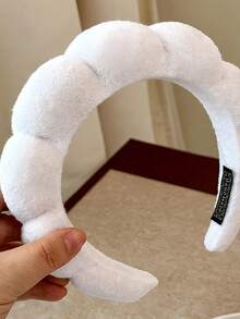 1个极简云朵发箍，海绵毛巾圆环，面部化妆发箍，柔软舒适的发夹，适合女性和女孩，化妆发饰，头饰，发带，美容家居发饰 - 彩色 - 查看 3