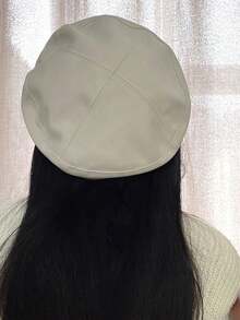 1顶女士复古熊贝雷帽，复古针织画家帽，时尚保暖，适合秋冬季日常佩戴，黑色贝雷帽 - 彩色 - 查看 7