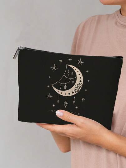 1个塔罗牌化妆包，双面印花，轻便多功能，耐用可折叠，拉链封口，适合旅行、度假、商务、健身、露营和户外活动，是送给家人和朋友的完美礼物。