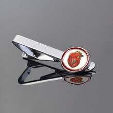 1个医用心形图案玻璃圆顶金属领带夹，科学主题，适合医疗保健专业人士的正式配饰 - 銀色 - 查看 6