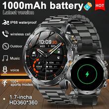 2025 Nuovo orologio sportivo da uomo per esterni, schermo a colori AMOLED full-touch ad alta definizione da 1,70", batteria da 1000mAh, torcia a LED, oltre 100 modalità sportive, impermeabile IP68, monitoraggio fitness, chiamate senza fili, assistente vocale, controllo della musica, monitoraggio della frequenza cardiaca, notifiche dei messaggi, compatibile con Android, regalo ideale per compleanni, festa del papà, San Valentino, festa della mamma - Multicolore - Visualizzare 2