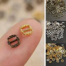 100Pcs Mini Doll Metal Buttons 6mm Tri-Glide Belt Buckle For DIY Doll Bags Shoes Clothes Handmade Clothing Sewing Accessories