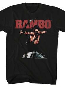 Rambo Rambow Black Adult T-Shirt - màu đen - Xem 1