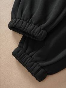 Plus Size Sweatpants - Black - View 5