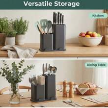 这款双层桶式厨房收纳架采用双层防水设计，可用于收纳厨房用具、锅铲、勺子等。它由硅胶制成，兼具分隔和沥水功能，是一款实用的收纳整理工具。 - 彩色 - 查看 7