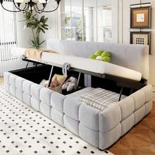 Sofas & Couches - Light Gray + Upholstered + Bedroom - View 12