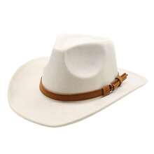 JEWELRYWE Men's And Women's Cowboy Hats, Fedoras, Western-Style Wide-Brimmed Felt Hats, Panama Hats, Suitable For Parties Outdoor Casual Travel Outfits - 米色 - 查看 12