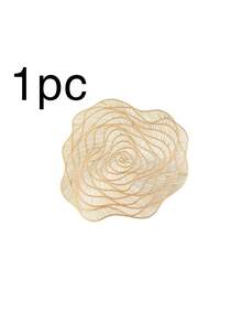 1/4/6pcs Rose Flower Placemats, Wedding Party Dining Table Decor Placemats, Round Vase Mat, Date Night Dinner Placemats, Waterproof Placemats For Valentine's Day, Easter, Thanksgiving, Mother's Day - Multicolor - View 16