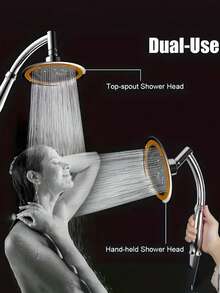 6-Inch Round Shower Head Set - Rotatable, Universal-Adjusting Rain Shower System. Featuring A Plastic Construction With A Finish, This Wall-Mounted Set Includes A High-Pressure Rain Shower Head And An Adjustable Shower Arm. - 6-inch Round - View 5