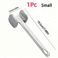 1pc/2pcs Double-Sided Tenderizer Meat Mallet, Stainless Steel & Aluminum Alloy Pounding Tenderizing Tool, Kitchen Gadgets, Outdoor Camping Barbecue Accessories - Silver - View 14