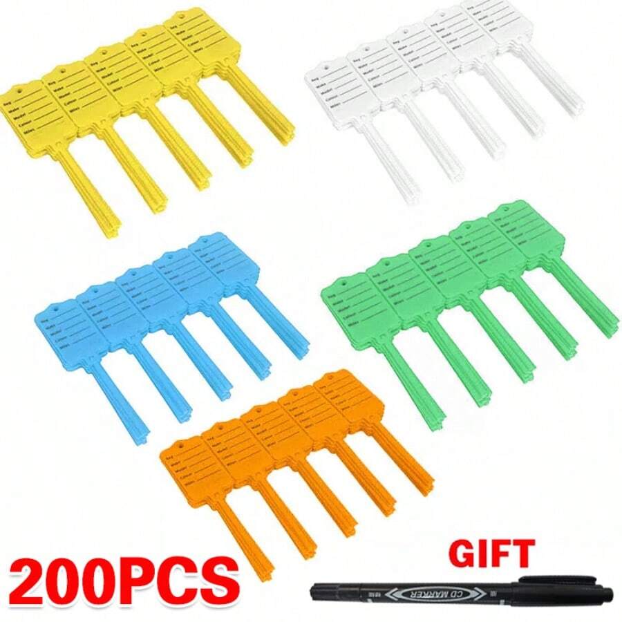 Car Key Tags X 200 Multi Purpose Self Tie To Identify Your Vehicles All Colours - 彩色 - 查看 1