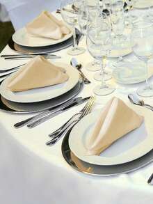 4pcs/6pcs/12pcs Champagne Satin Soft Napkins, Smooth Dinner Napkins For Wedding, Home, Kitchen, Hotel, Party, Birthday Table Decoration - Champagne - View 5