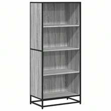 Larryhot Libreria Grigio Sonoma 60x35x139 cm in Truciolato, Facile da assemblare, dall'estetica elegante e raffinata, pratica per riporre gli oggetti, la scelta ideale per l'organizzazione e la decorazione domestica - Grigio - Visualizzare 2