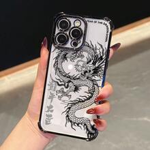 Funda de teléfono de lujo premium a prueba de golpes y resistente a caídas Funda de teléfono: Más de 15 modelos disponibles, funda de teléfono transparente con patrón de dragón electrochapado de cuatro esquinas anti-caída para iPhone 17/17 Air/17 Pro/17 Pro Max/16/16 Plus/16 Pro/16 Pro Max/15/15 Plus/15 Pro/15 Pro Max/14/14 Plus/14 Pro/14 Pro Max/13/13 Pro/13 ¡Regala a tu amado teléfono una funda protectora confiable! - 1 pieza - Ver 7