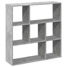 Larryhot Librería divisora madera gris hormigón 102x29x103,5 cm, Fácil de montar, elegante y hermoso, y conveniente para almacenar artículos, es una opción ideal para el almacenamiento y la decoración del hogar. - Gris - Ver 2