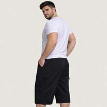 Bermuda Cargo Masculina Plus Size G1 Ao G4 Sarja Algodão - Preto - Visão 7