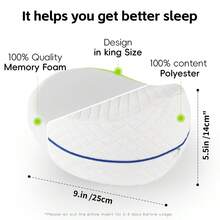 YUNDISSI 记忆棉膝枕，睡眠腿枕，适合侧睡者和女性 - 保持身体曲线，放松膝盖、背部、腿部和臀部，提升睡眠质量。床上用品，家居用品 - 白色 - 查看 9