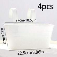 2个/4个黑色铁艺花盆吊盆，适合种植多肉植物、小型花卉，可用于阳台、庭院栏杆、墙面装饰 - 彩色 - 查看 10