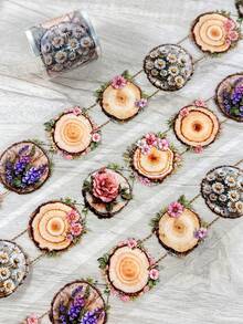 1卷创意木纹标签风景PET装饰胶带，适用于剪贴簿、DIY、手账、杂志、相册 - 彩色 - 查看 5