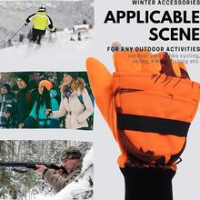 Flammi Men's Convertible Gloves, 3M Thinsulate Thermal Polar Fleece Mittens With Flip-Thumb For Hunting, HiFKing, Fishing,M,Orange - 橘色 - 查看 6