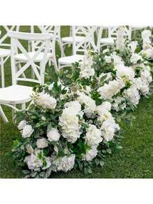 24/48/60pcs White Artificial Hydrangea Flowers With Stems, Silk Faux Hydrangea Heads For DIY Crafts & Home Table Decor - White - View 10