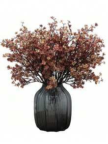 6支仿真满天星花束，适用于婚礼装饰、房间装饰、花园装饰、餐桌摆件、家居花瓶装饰、餐厅、卧室、浴室装饰、情人节、新年装饰、户外花园插花、拍摄道具、窗台插花等。 - 咖啡棕 - 查看 1