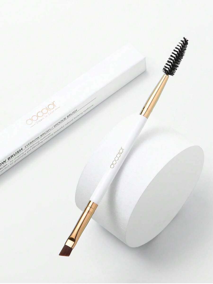 docolor Cọ kẻ lông mày góc cạnh chính xác, dụng cụ tỉa lông mày xoắn ốc, giúp thoa màu chính xác, pha trộn màu liền mạch, tạo hình gọn gàng. - trắng - Xem 1