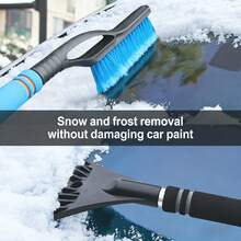 1pc Car Snow Shovel, Ice Scraper Tool, Dual-Head Aluminum Alloy Hand-Held Snow Brush, Retractable Snow Shovel, Retractable Hanging Snow Shovel, Essential Winter Snow Shovel