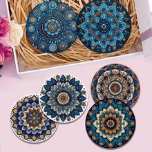 4 buc/6 buc/300 buc. Suporturi pentru pahare cu model retro de flori Mandala, cu noroi de diatomee, pentru cafea, potrivite pentru casă, restaurant și alte ocazii, cadouri de zi cu zi, decorațiuni de masă, decorațiuni tematice pentru petreceri