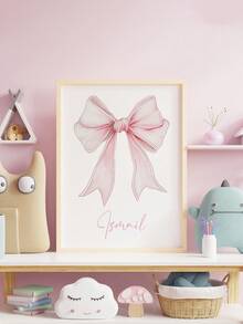 1pc Unframed Personalized Pink Bow Art Poster, Elegant Wall Art, Nordic Canvas Poster, Suitable For Dorm, Room Decor, Girls, Mother's Day, Birthday, Day, Father's Day, Graduation, Wedding, Housewarming, Restaurant, Living Room, Bedroom, Office, Tea Room, Home Decor, Valentine's Day Gift, Slow Life, Customized Wall Art, Fashionable Autumn, Holiday Calendar - Pink - View 11