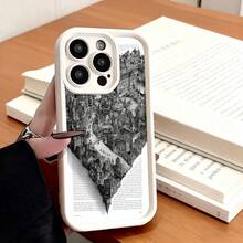 Funda de teléfono de moda, compatible con varios modelos de ,  y , funda de teléfono con impresión de paisaje urbano en blanco y negro y texto de amor para modelos de ,  y , protector de teléfono, funda de pareja, regalo para novio o novia, presente de vacaciones, este es un regalo popular para amigos o socios, adecuado para ocasiones de negocios. Duradera, resistente a las manchas y a las huellas dactilares, esta nueva funda para teléfono de hombres y mujeres es un gran regalo. - Negro - Ver 3