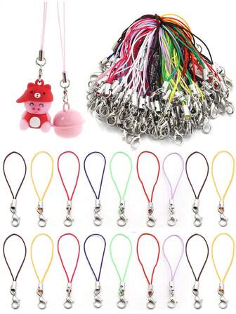 Färgglada karabinlås med karabinlås, lämpliga för gör-det-själv-nyckelringar, väskberlocker, smycken, hängen, perfekt för telefonremmar, festdekorationer, alla hjärtans dag-presenter, skolpresenter, små hantverksmaterial (slumpmässig färg)