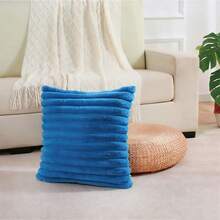 1pc Solid Color Velvet Pillow Cover (Filling Not Included), Modern Flannel Decorative Throw Pillow Case, Home Decor - Royal Blue - View 10