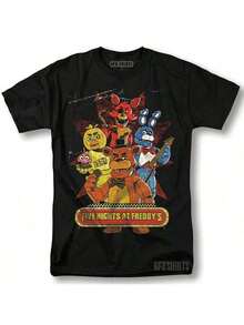 Camiseta FNAF Ayuda Se Busca Diseño Gráfico Fazbear - Negro - Ver 1