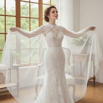 1pc Luxurious Faux Pearl Shawl, Elegant Evening Dress, Suitable For Performances, Weddings, Runways, Valentine's Day Parties