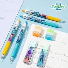 迪士尼疯狂动物城卡通人物学生魔法点自动铅笔套装