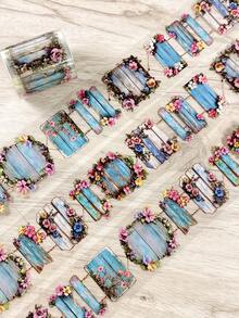 1卷创意木纹标签风景PET装饰胶带，适用于剪贴簿、DIY、手账、杂志、相册 - 彩色 - 查看 8