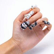 10Pcs Premium Handmade Long Duck Bill 3D Dollar Sign Star-Moon Bag Embellishments Black White Nude Pink Rhinestone Rivet Edgy High-Street Style Reusable Gift For Trendsetters Summer Easter - 彩色 - 查看 7