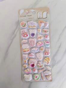 新款可爱柔软毛绒幽灵兔DIY泡泡贴纸，手工泡泡贴纸，适用于手机、平板电脑装饰 - 彩色 - 查看 4
