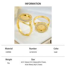 21k Gold-Plated Luxury Dubai Ring, Saudi Elegant Wedding Ring, Oman Islamic Women Party Jewelry - Coin Ring - View 37