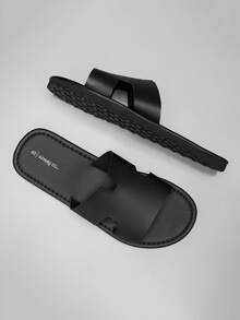 Men's Summer Outdoor Sports Soft Bottom Beach Slippers, Casual Indoor Home - Black - View 2