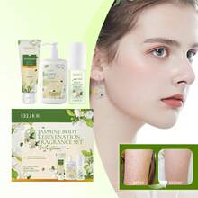 3-Piece Jasmine Body Care Set - Shower Gel, Body Lotion & Perfume Spray, Gentle Cleansing, Moisturizing, Long-Lasting Fragrance, With Vitamin C & Aloe For Skin Barrier Protection, Daily Skincare Routine & Gift Set,Gifts For Men And Women Suitable For Valentine's Day, New Year's Day, Birthdays, Weddings, And Parties,Skin Care Sets,Makeup,Skin Care,Travel Essential,Quick Ship Items,Free Shipping - Aloe Vera - 查看 3
