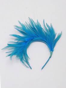 1 pezzo Fascia per capelli stile bohémien con piume colorate - Multicolore - Visualizzare 4