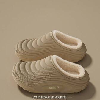 2025 Nya Herr Termo Tofflor Med Klack, Inomhus Halkfria Varma Vattentäta Partofflor Kan Bäras Utomhus, Bekväma