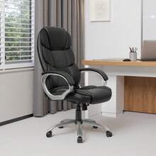 Office Chair Ergonomic High-Back Executive Desk Chair With Adjustable Swivel - Black - View 7