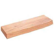 Larryhot Estante de pared madera de roble tratada marrón claro 60x20x6cm, Fácil de montar, elegante y hermoso, y conveniente para almacenar artículos, es una opción ideal para el almacenamiento y la decoración del hogar. - Marrón - Ver 2